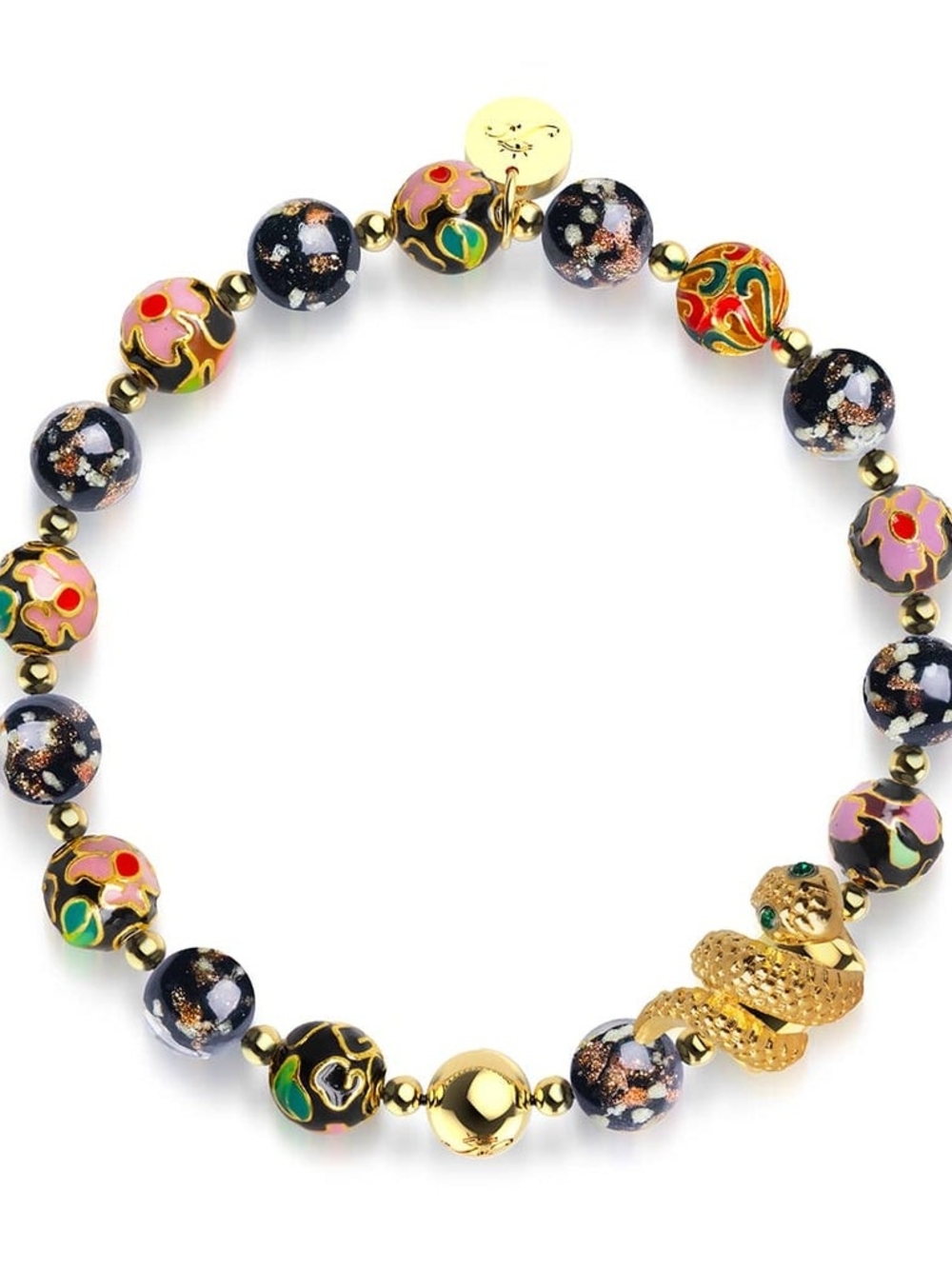 🆕️ NOGU Shadow Dragon Enamel Lotus Onyx Firefly Glass Serpent Bracelet